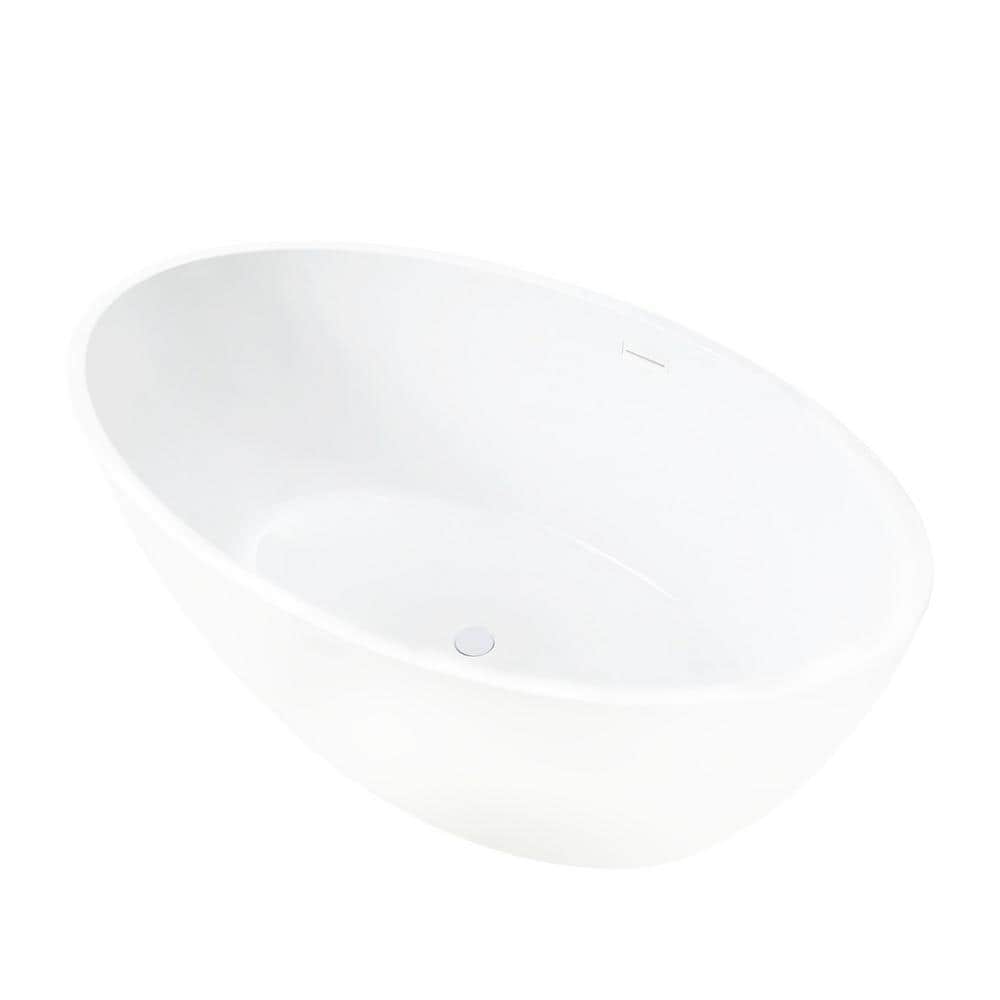 Pure White Acrylic Freestanding Soaking Bathtub