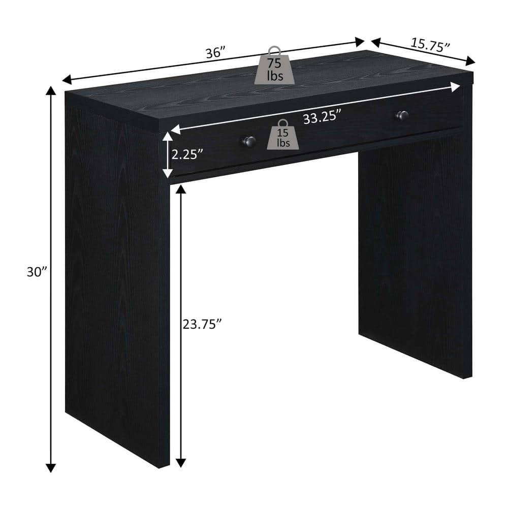 Espresso 36" Contemporary Home Office Desk with Drawer
