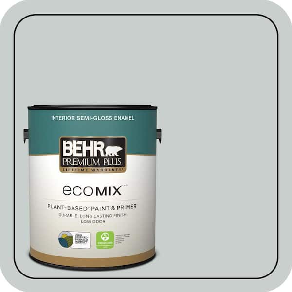 1 gal. #720E-2 Light French Gray Semi-Gloss Enamel EcoMix Plant-Based Interior Paint & Primer