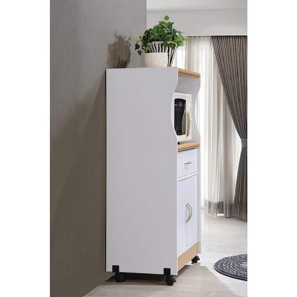 HODEDAH White Microwave Cart with Storage HIK77 WHITE - The Home Depot