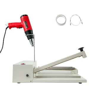 24 in. I-Bar Shrink Wrap Machine white 800 Watt Sealer with Heat Gun Compatible with PVC and POF Films Iron Construction