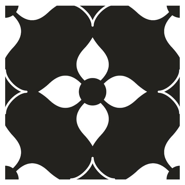 10-Piece Vinyl 7.87 in. x 7.87 in. Classic Black Self-Adhesive Geometric Wall Decal Closet Liner