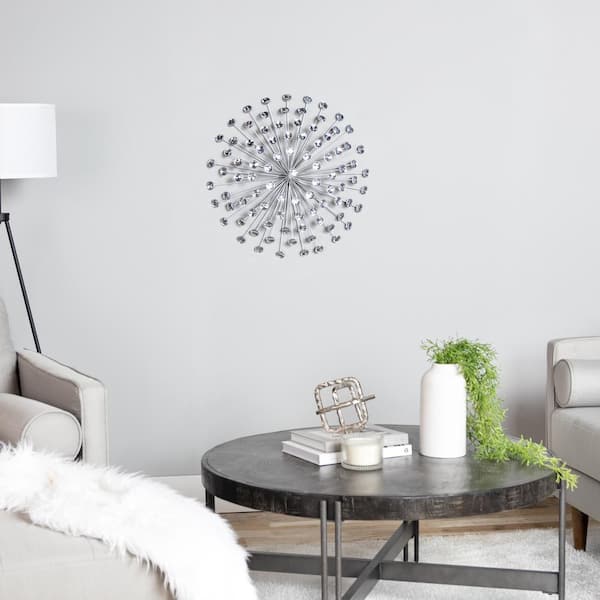 Silver Acrylic Burst Wall Decor Glamorous   Stratton Home Decor 24 In 