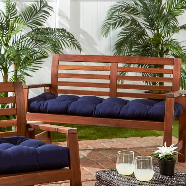 Greendale Home Fashions Solid Navy, Outdoor Bench Swing Cushions