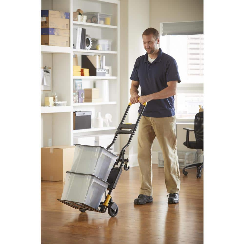 COSCO Black and Yellow 2-in-1 Folding Hand Truck with Extendable Handle