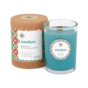 Seeking Balance Awaken Basil and Lime Teal Green Scented Spa Jar Candle