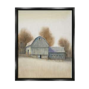 Vintage Farm Barn Stable Neutral Autumn Tones by Tim O'Toole Floater Frame Nature Wall Art Print 25 in. x 31 in.