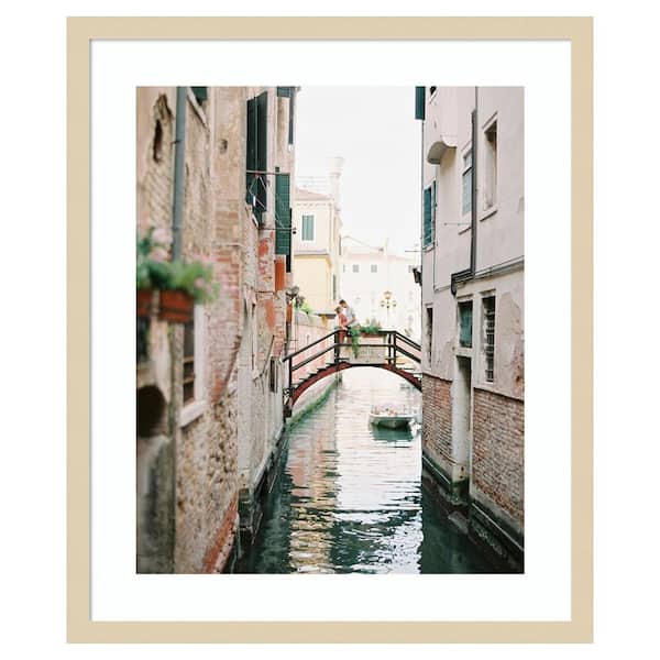 Amanti Art Love In Italy by Justine Milton 21 in. W x 25 in. H. Wood Framed Wall Art Print Framed in Brown