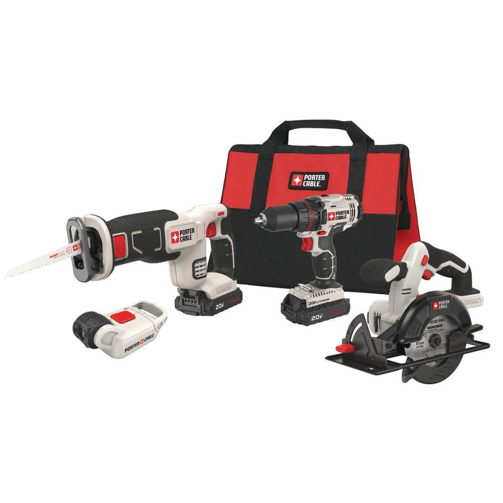 Porter-Cable 20V MAX Lithium-Ion Cordless Tool Combo Kit PCCK616L4 The  Home Depot