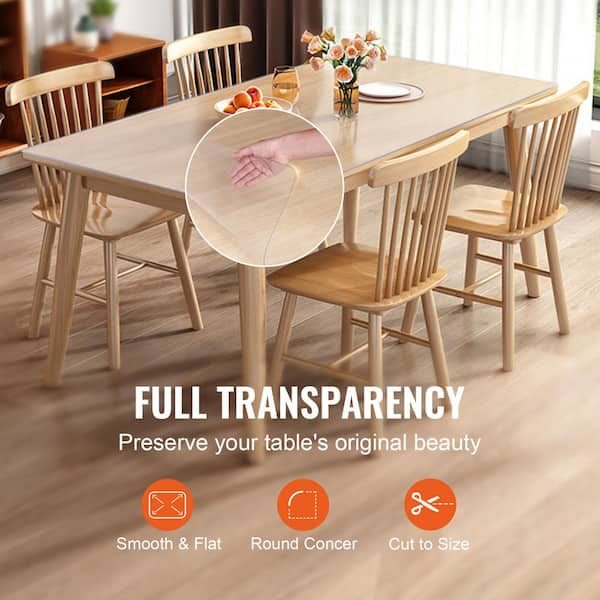 54 Inch Circle Clear Dining Table Protector Tablecloth Cover Desk