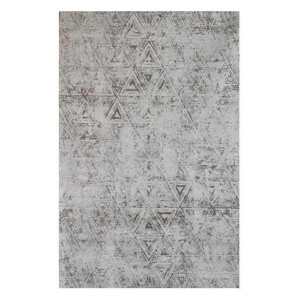 4 ft. x 6 ft. Cream and Beige Abstract Area Rug