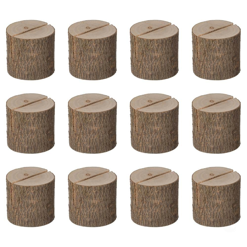 Rustic Real-Wood Place Card/Photo Holder (Set of 4)