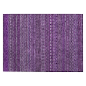 Chantille ACN527 Eggplant 1 ft. 8 in. x 2 ft. 6 in. Machine Washable Indoor/Outdoor Geometric Area Rug