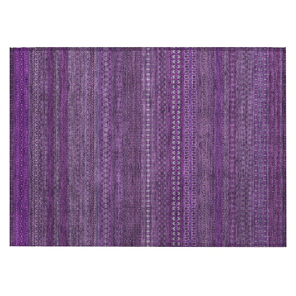 Addison Rugs Chantille ACN527 Eggplant 1 ft. 8 in. x 2 ft. 6 in. Machine Washable Indoor/Outdoor Geometric Area Rug