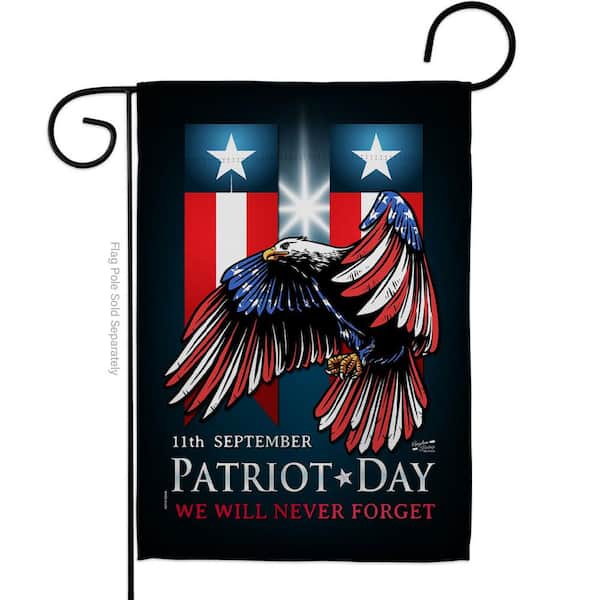 Angeleno Heritage MADE AND DESIGNED LOS ANGELES CALIFORNIA 13 in. x 18.5 in. 911 Patriot Day Double-Sided Garden Flag Readable Both Sides Patriotic Patriot Day Decorative