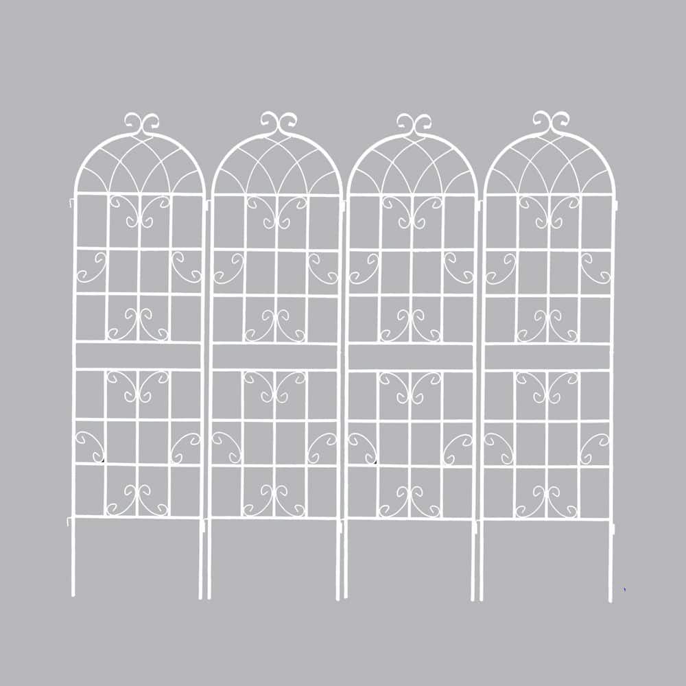 Metal Garden Trellis 71 in. x 19.7 in. Rustproof Trellis for Climbing Plants, White (4-Pack) price history on PriceWatchPro