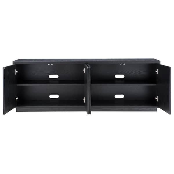 Meyer&Cross Hanson Rectangular Black Grain TV Stand for TV's Up To