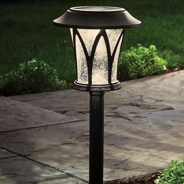 Naples Black Solar Integrated LED Weather Resistant Path Light