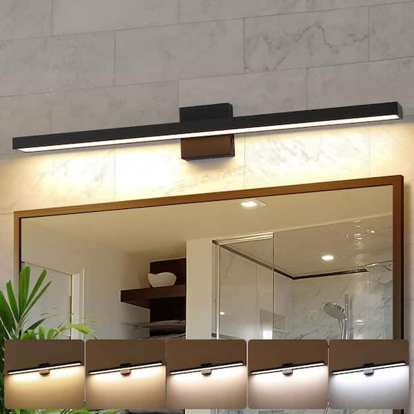 32.28 in. 1-Light Black LED Bathroom Vanity-Light Bar with 5-CCT Adjustable Switch