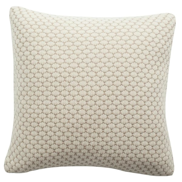 SAFAVIEH Sweet Knit Natural/Stone 20 in. x 20 in. Throw Pillow PLS186A ...