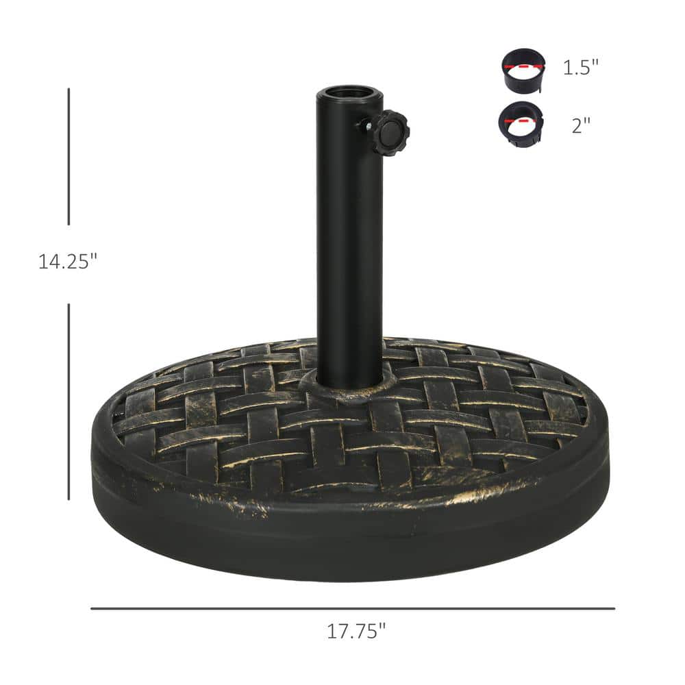 Bronze Concrete Patio Umbrella Base with Woven Pattern