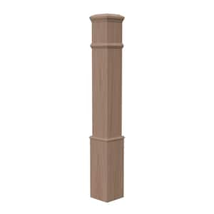 Stair Parts 4095 56 in. x 7-1/2 in. Unfinished White Oak Plain Box Newel Post for Stair Remodel