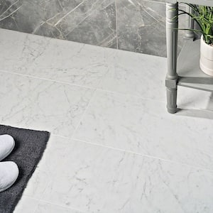 Marmo Bianco 11.81 in. x 23.62 in. Matte Marble Look Porcelain Floor and Wall Tile (11.62 sq. ft./Case)