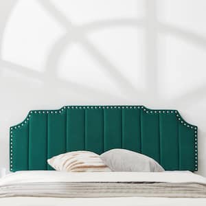 Upholstered Bed Green Metal+Wood Frame Queen Platform Bed with Tufted Adjustable Headboard/Mattress Foundation