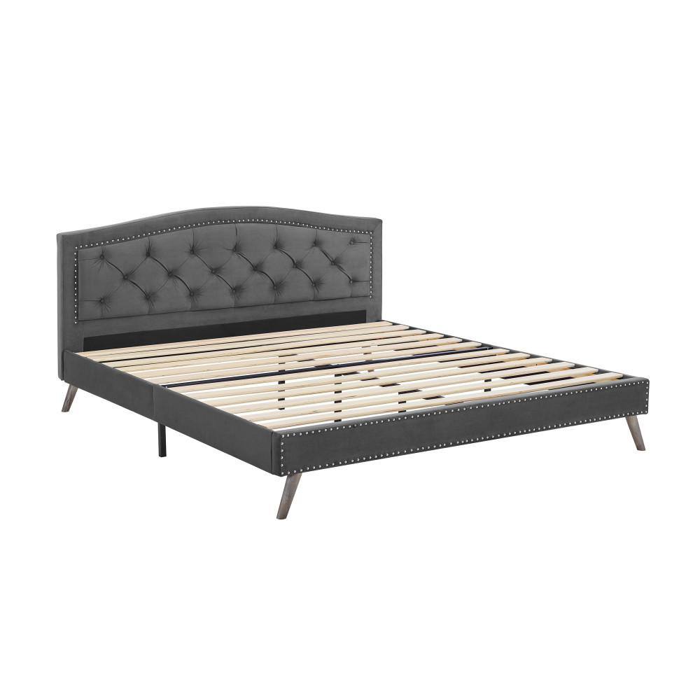 Decoro Irvin Diamond Tufted King Antonio Midnight Upholstered Platform 