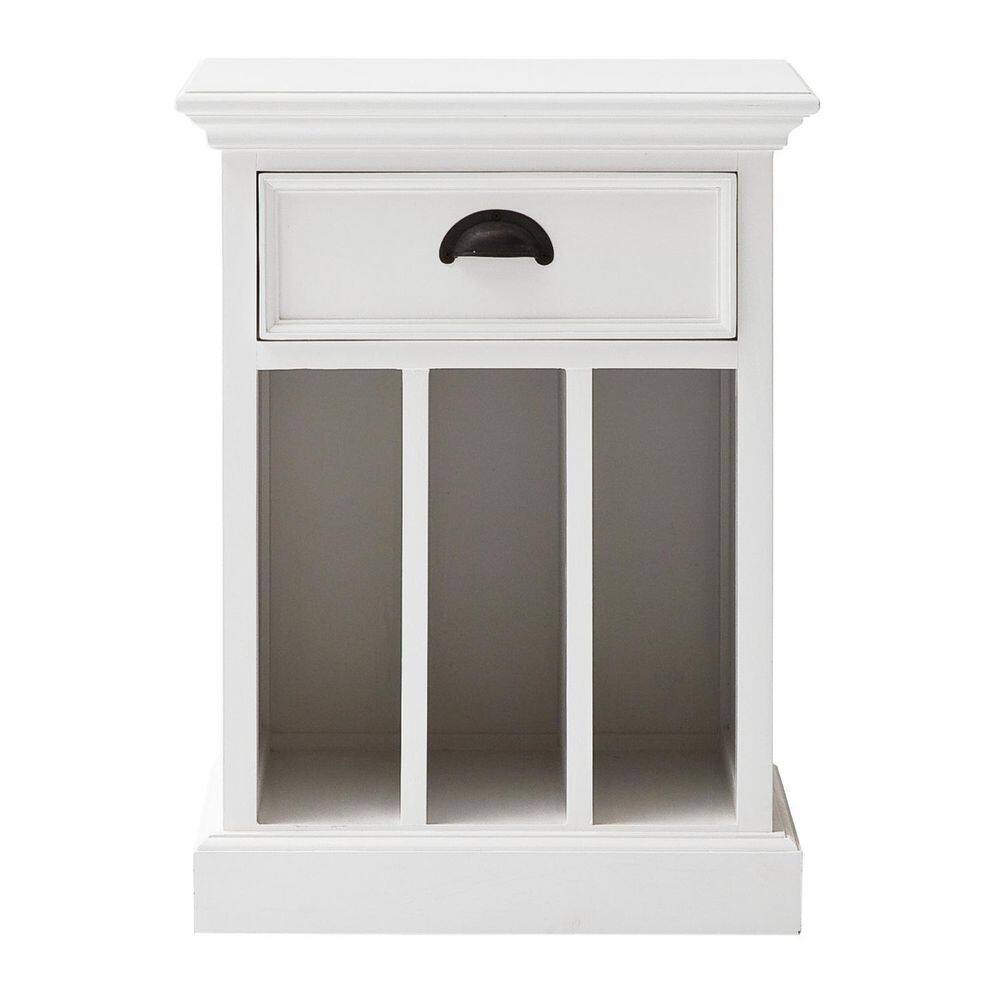 White 1 Drawer 17.72 in. W Nightstand