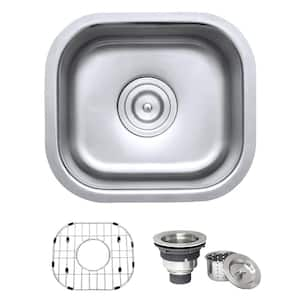 Parmi 16 Gauge Stainless Steel 13 in. x 15 in. Undermount Bar Sink with Accessories