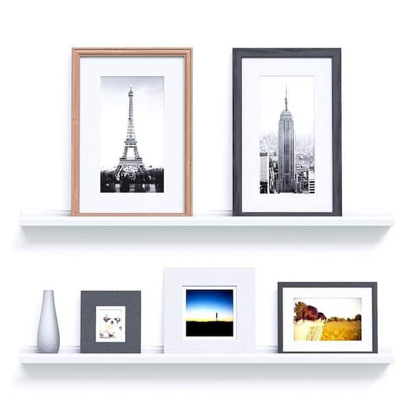 Winado 46 in. Floating Wall Shelf Modern Design White