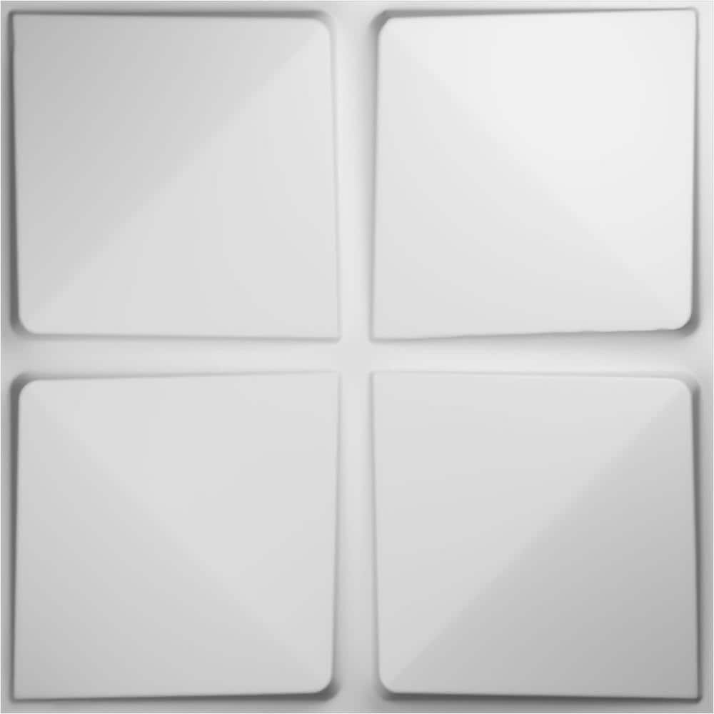 White PVC 3D Decorative Wall Panels 19 5/8" x 19 5/8" (10-Pack)
