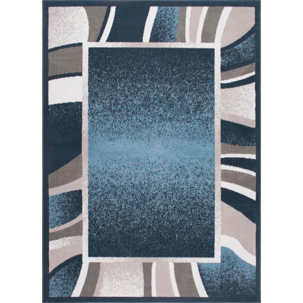 RIZZY Elite 5'2 x 7'9 Gray, Denim and Charcoal Area Rug