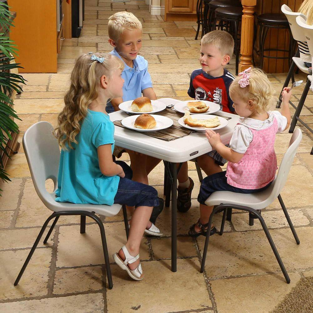 Almond Polyethylene Stackable School Chair for Kids