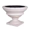 MPG 17 in. H Light Aged White Cast Stone Fiberglass Low Urn PF7440LAW ...
