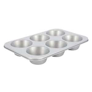 Bake away 6-Cup Nonstick Carbon Steel Muffin Pan in Silver