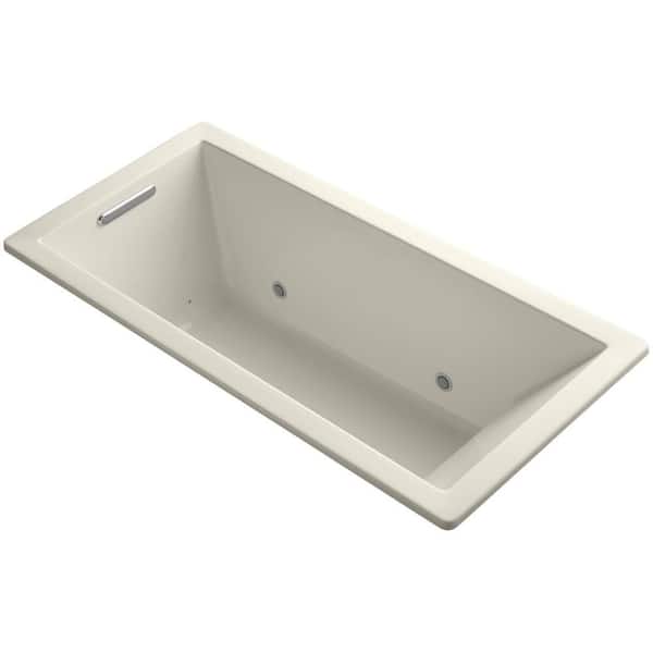 KOHLER Underscore 5.5 ft. Air Bath Tub in Almond