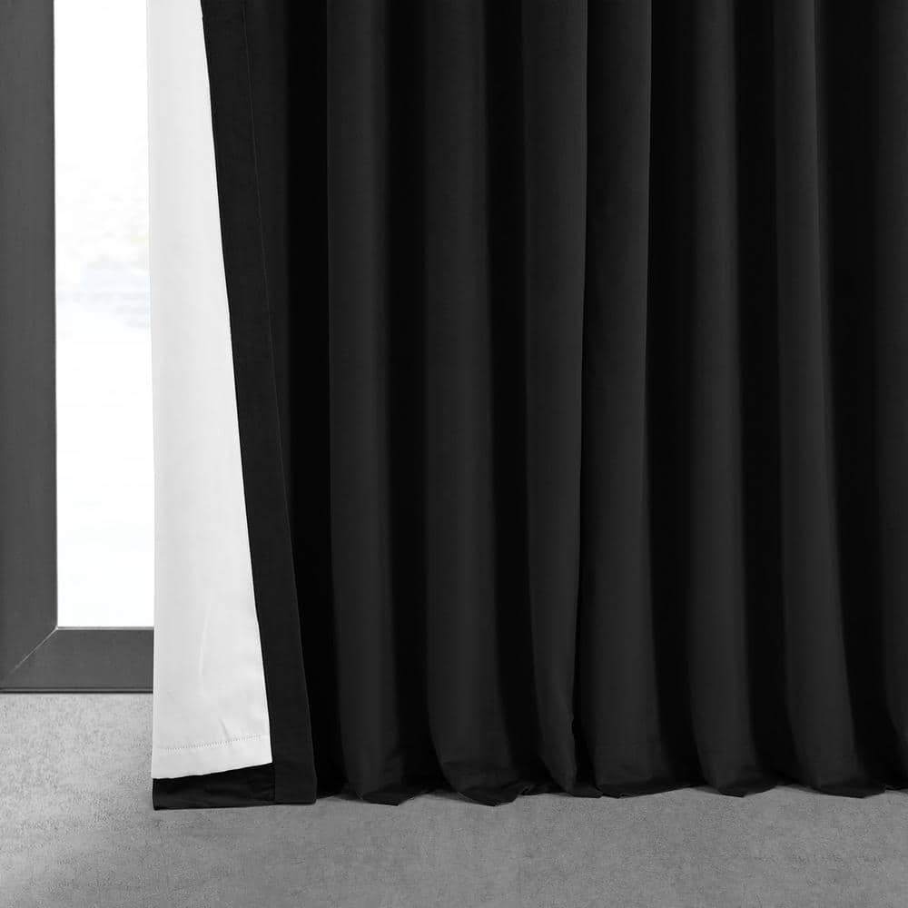 Black Velvet Extra Wide Blackout Curtain Panel 96 Inch