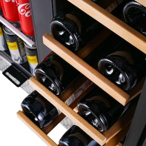 Dual Zone 24 in. 18-Bottle Wine and 57-Can Built-In and Freestanding Beverage Cooler in Stainless Steel with Safety Lock