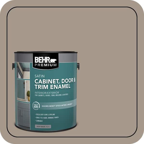 1 gal. #N220-4 Shiitake Satin Enamel Interior/Exterior Cabinet, Door & Trim Paint