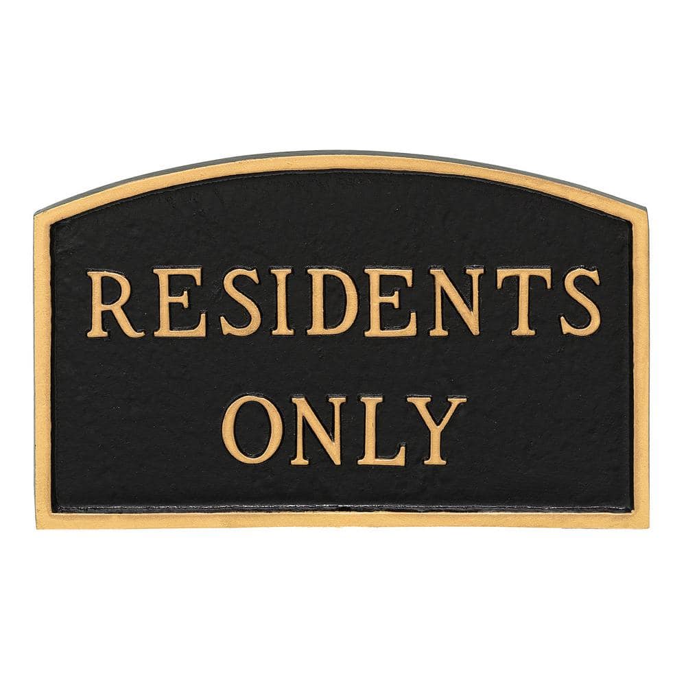 13 in. x 21 in. Large Arch Residents Only Statement Plaque Sign - Black/Gold price history on PriceWatchPro