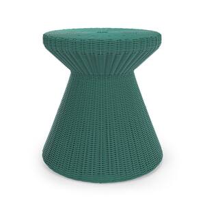 Hula Green Resin Wicker Outdoor Side Table