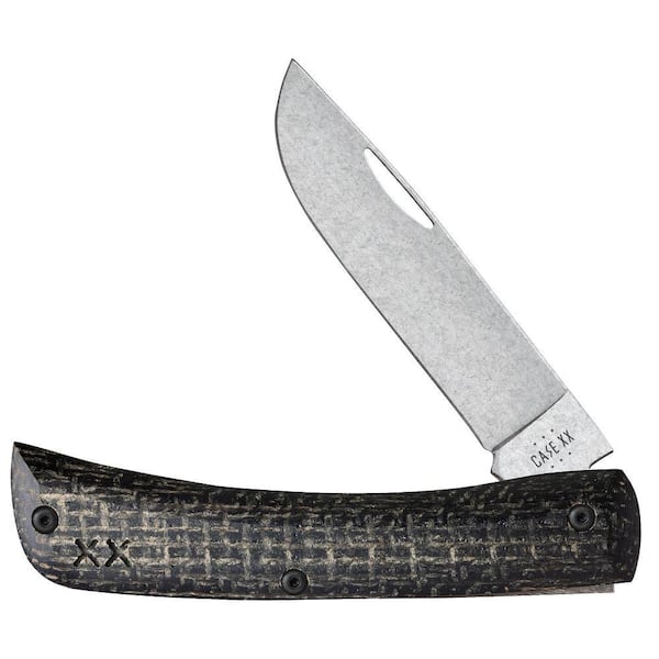 Crossroads Series Black Burlap Laminate with Day Glow G-10 Pocket Knife