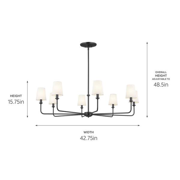 Kichler Pallas 8-Light Black Traditional Chandelier