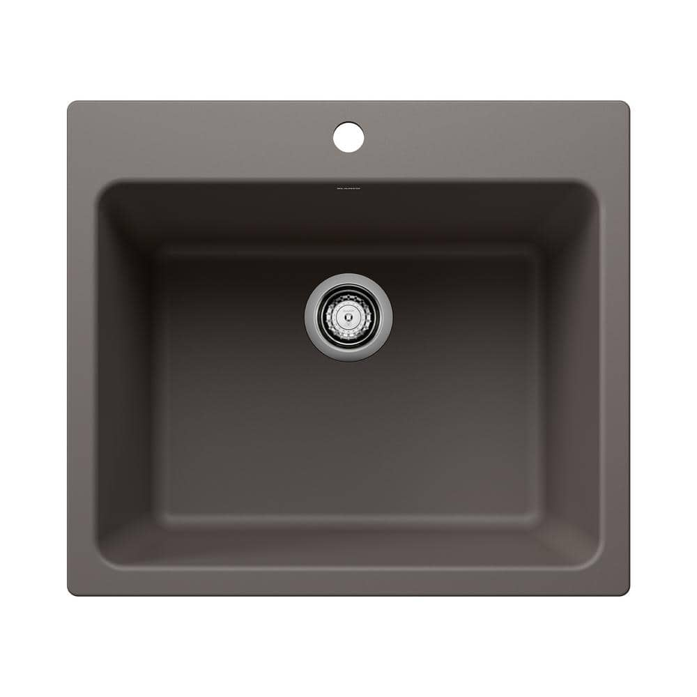 Blanco Liven 25 In X 22 In X 12 In Granite Undermount Laundry Sink   Volcano Gray Blanco Utility Sinks 443116 64 1000 