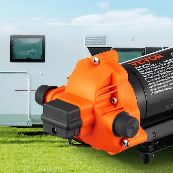 Water Diaphragm Pump 110V AC 3.3 GPM 45 PSI Rated Pressure (40-80 PSI Adjustable) 1/2 in. MNPT Self Priming Sprayer Pump