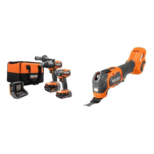 18V Brushless Cordless 2-Tool Combo Kit w/ (2) Batteries, Charger, Bag, & 18V Brushless Multi Tool