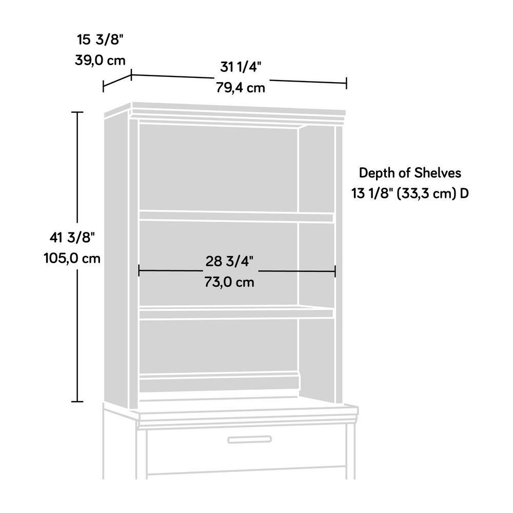 Pebble Pine Adjustable Brown MDF Library Hutch