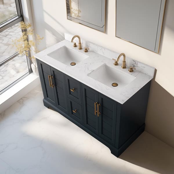 Vanity Art 54 in. W x 22 in. D x 34.5 in. H Double Sink